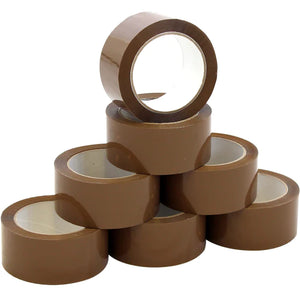 Packing Tape 48mm x 75m Brown - 6 Pack